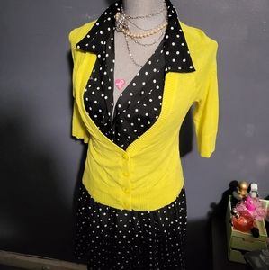 Polka-dot dress and sweater